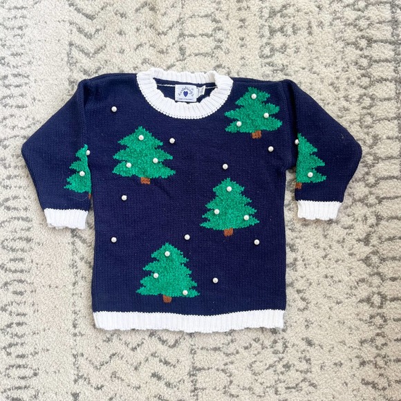 Vtg Hartstrings Christmas Tree Sweater Dress size 4 - Picture 1 of 8
